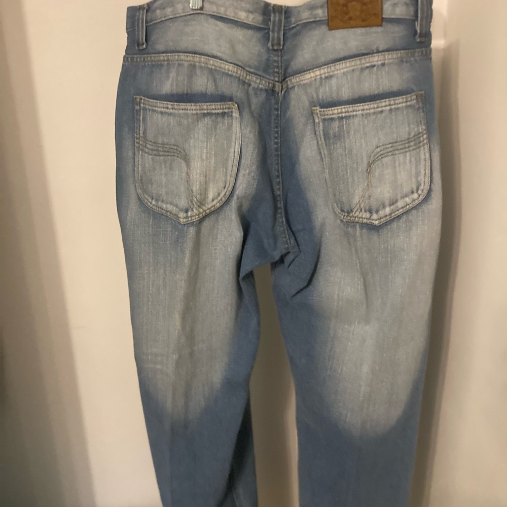 36x34 Tank Vintage Y2K Men's Light Blue/faded  Jeans hip hop baggy skater